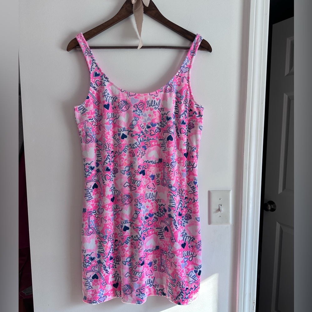 Rare Lilly Pulitzer Valentine velour sleep dress